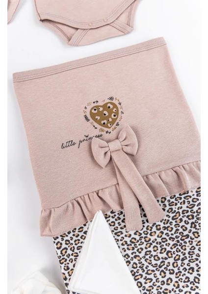 Babyhola Leopar Desen Kız Bebek Yenidoğan 8'li Tulum Seti 0-3 Ay Hediyelik Hastane Çıkışı 5016 fırsatları