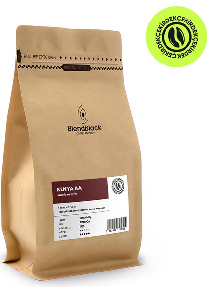 Kenya Aa Çekirdek Kahve 250 gr (Single Origin)