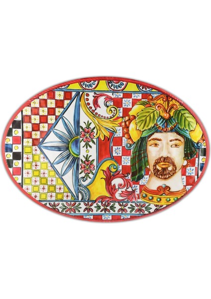 Sicily Melamin Oval Servis Tabağı 35,5 cm x 51 cm Turuncu