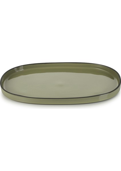 Caractere Seramik Oval Servis Tabağı 35,5 cm x 21 cm Yeşil