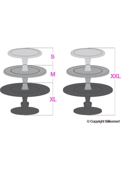 Hula Up Brown Xxl Multiplayer - Kahverengi Xxl 3 Katlı Sunum Tabağı