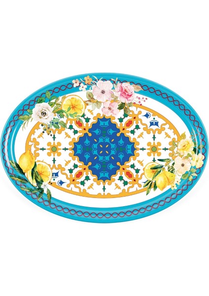 Flower Lemon Oval Tabak 50 cm x 36 cm x 3 cm