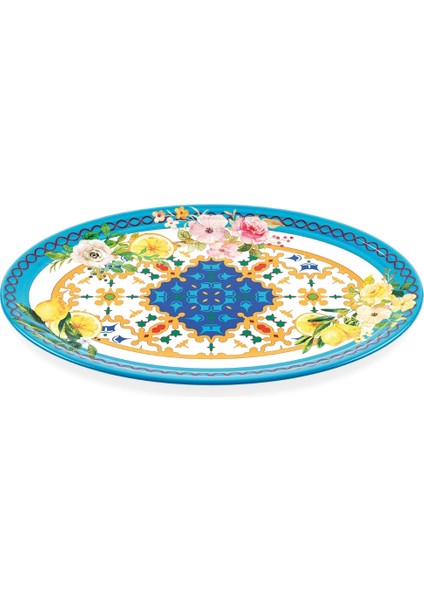 Flower Lemon Oval Tabak 50 cm x 36 cm x 3 cm