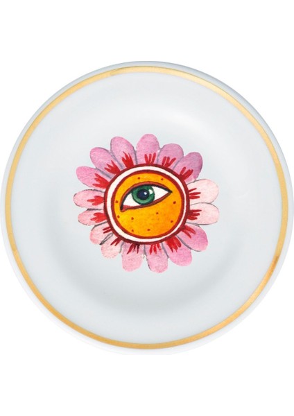 Fabula Flower Eye Porselen Küçük Tabak 9,5 cm Pembe