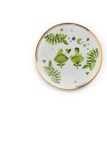 Fabula Man And Woman Porselen Tabak 17 cm Yeşil