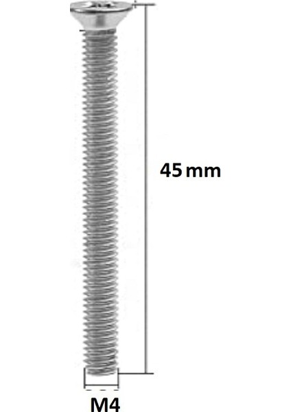 M4 x 45 mm Matkap Uçlu Yhb Vida Din 965 - 50 Adet
