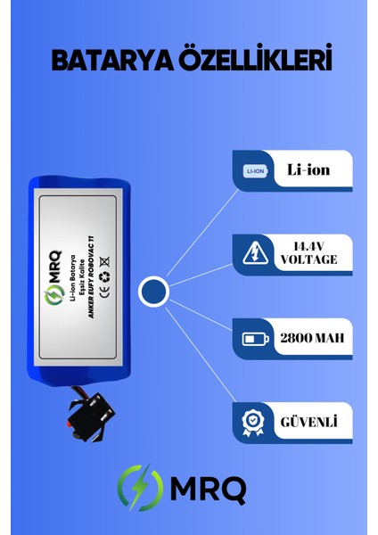 Anker Eufy Robovac 11 Robot Süpürge Bataryası (Ultra Yüksek Kapasite) 2800MAH Batarya fiyatları