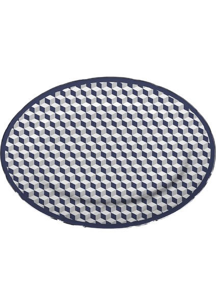 Versailles Porselen Oval Servis Tabağı 26 cm x 36 cm Mavi
