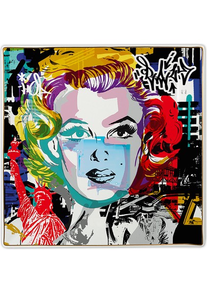 Street Art Servis Tabağı 27 cm x 27 cm Marilyn