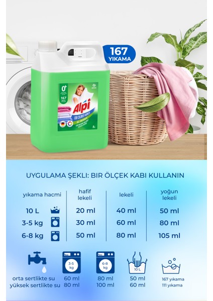 Color Sıvı Çamaşır Deterjanı 5 lt Color 167 Yıkama