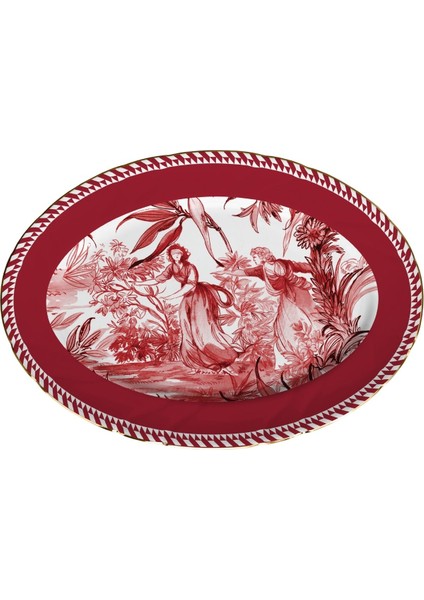 Baci Milano Le Rouge Porselen Oval Tabak 36X26 cm