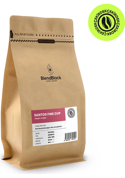 Santos Fine Cup Çekirdek Kahve 250 gr (Single Origin)