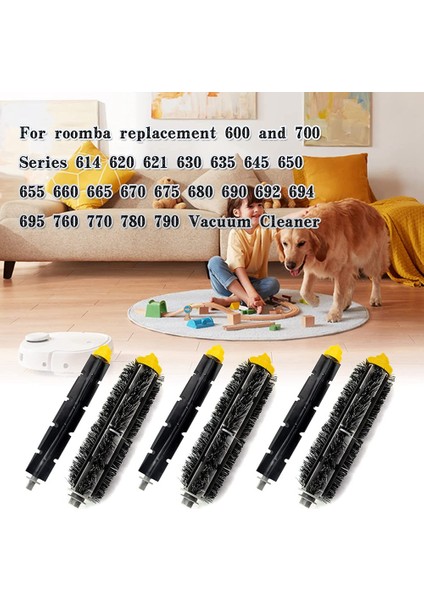 Irobot Roomba 600 Için 3 Çift Kıl ve Esnek Çırpıcı Fırça Seti (Yurt Dışından) fiyatları