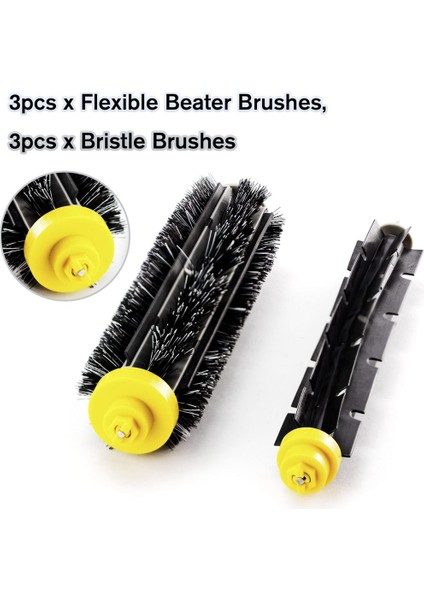 Irobot Roomba 600 Için 3 Çift Kıl ve Esnek Çırpıcı Fırça Seti (Yurt Dışından) modelleri