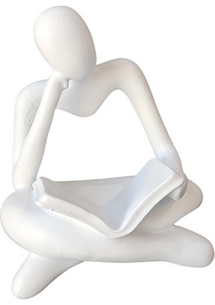 Modern Soyut Düşünür Heykeli, Masaüstü Kitaplık Dekoratif Reçine (Yurt Dışından)