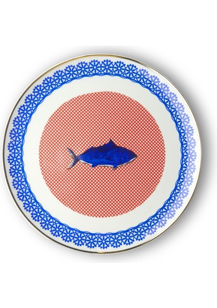 Bitossi Home Bel Paese Fish Porselen Yuvarlak Tabak 32 cm