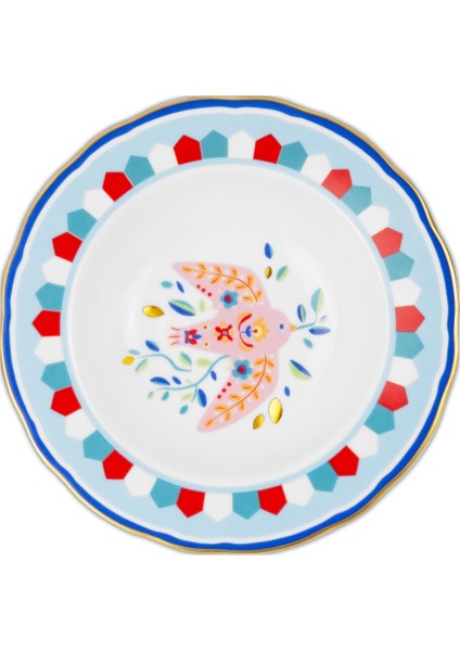 Mamma Mia Kuş Desenli Tabak 22 cm