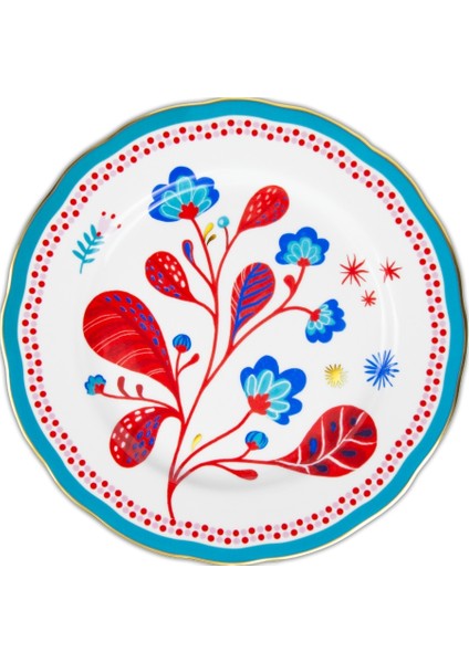 Mamma Mia Yaprak Desenli Yemek Tabağı 28 cm