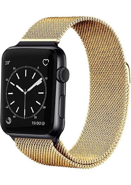 Apple Watch Uyumlu 38-40-41MM Uyumlu Hasır Örgü Metal Milano Kordon Kcr