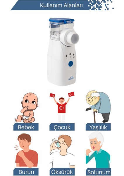 AC-4030 Şarjlı Mesh Nebulizatör Maske ve Ağızlık Hediyeli fiyatları