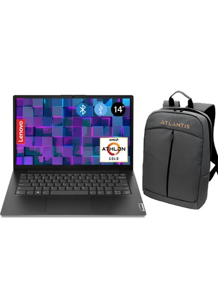 V14 G4 Amn Amd Gold 7220U  8gb 256GB M.2ssd 82YT00HBTX ATL13  14" W11PRO Notebook + Çanta