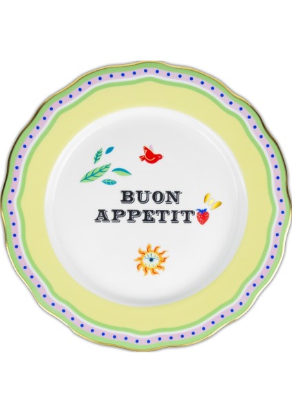 Mamma Mia Buon Appetit Yazılı Yemek Tabağı 28 cm