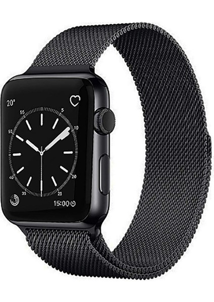 Apple Watch Uyumlu 38-40-41MM Uyumlu Hasır Örgü Metal Milano Kordon Kcr