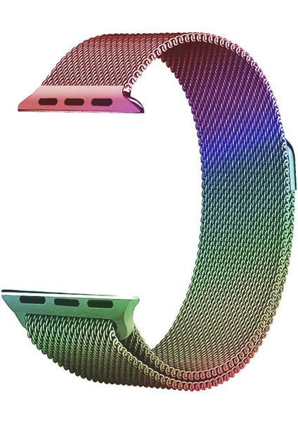 Apple Watch Uyumlu 38-40-41MM Uyumlu Hasır Örgü Metal Milano Kordon Kcr