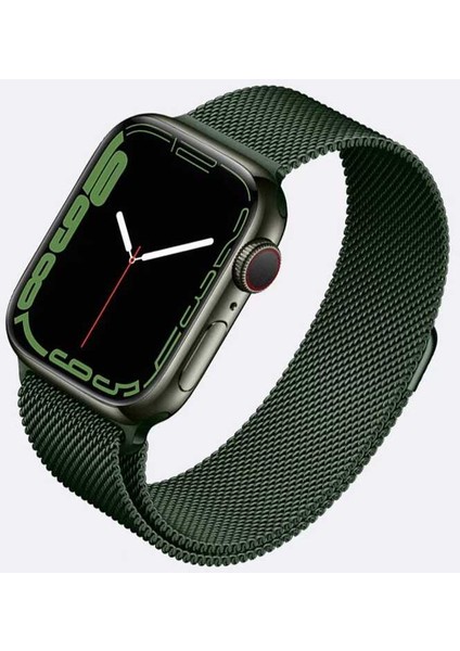 Apple Watch Uyumlu 38-40-41MM Uyumlu Hasır Örgü Metal Milano Kordon Kcr