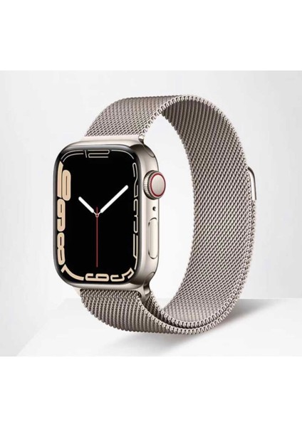 Apple Watch Uyumlu 38-40-41MM Uyumlu Hasır Örgü Metal Milano Kordon Kcr
