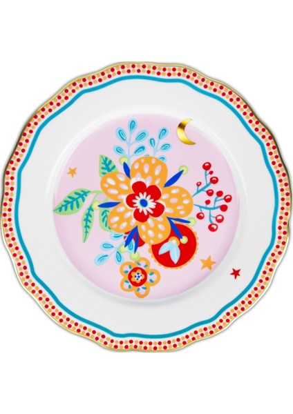 Mamma Mia Çiçek Desenli Yemek Tabağı 28 cm