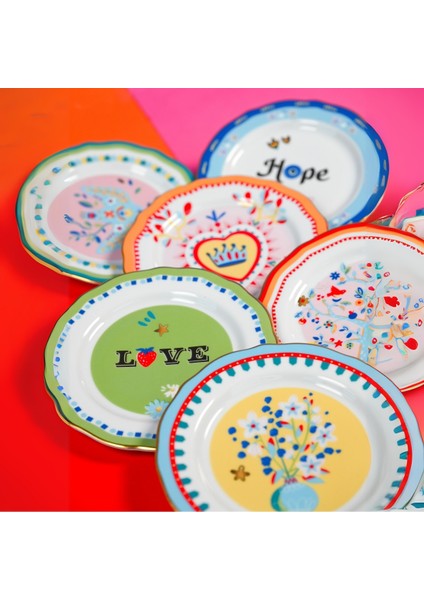 Mamma Mia Love Yazılı Tatlı Tabağı 16 cm modelleri