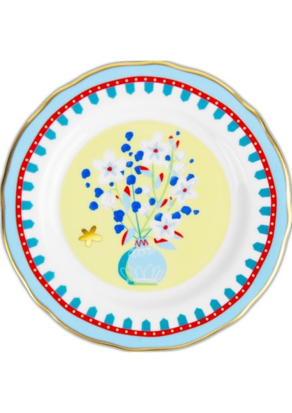 Mamma Mia Vazo Desenli Tatlı Tabağı 16 cm