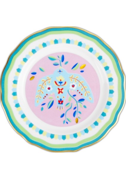 Mamma Mia Kuş Desenli Tatlı Tabağı 16 cm