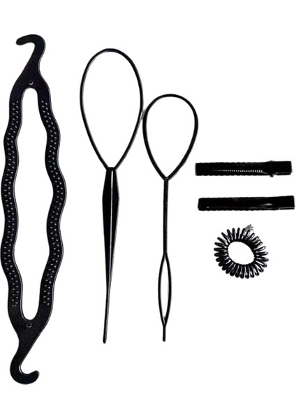 Siyah Renk Topuz Aparat Set