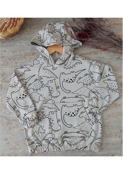 Dinozor Baskılı,kapüşonlu,kanguru Cepli,çocuk Sweatshirt fiyatları