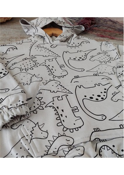 Dinozor Baskılı,kapüşonlu,kanguru Cepli,çocuk Sweatshirt modelleri
