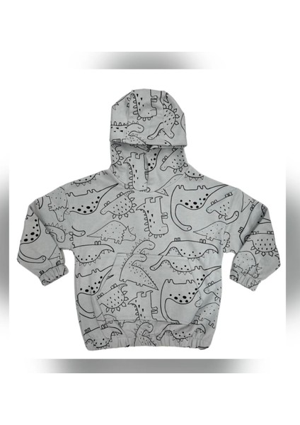 Dinozor Baskılı,kapüşonlu,kanguru Cepli,çocuk Sweatshirt fırsatları