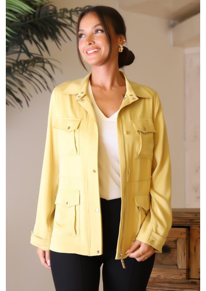 Feruarlı Uzun Kollu Olive Kadın Ceket 6032-2Y4 modelleri