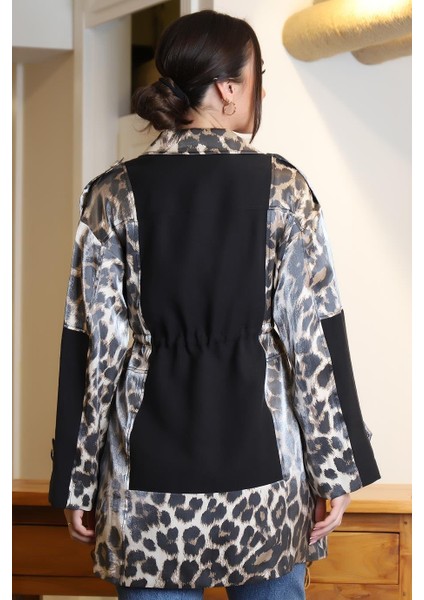 Bağlamalı Leopar Desenli Siyah Kadın Kap S-24-805-2Y4 indirimleri