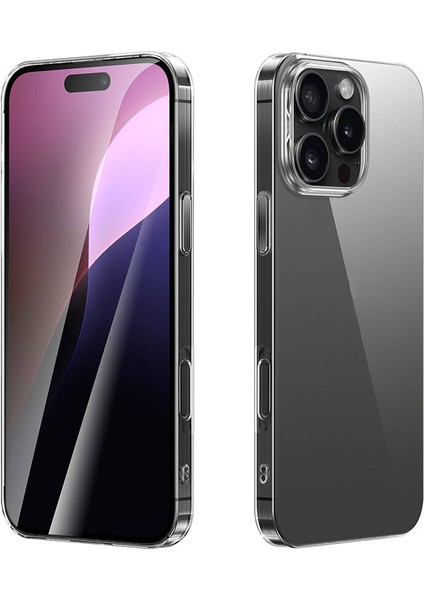 Iphone 16 Pro Uyumlu Kılıf Sert Pc Malzeme Kamera Çıkıntılı Ince Şeffaf Kapak Kcr