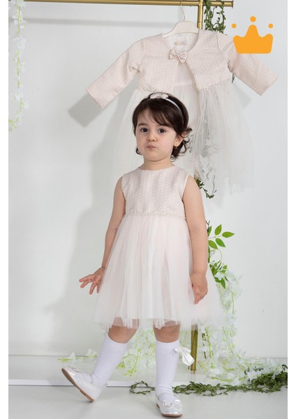 Minimony 6-24 Ay Mine Desen Ceketli Kız Bebek Çocuk Bayramlık Abiye Gelinlik Elbise Takım 1013 fiyatları