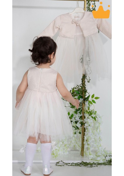 Minimony 6-24 Ay Mine Desen Ceketli Kız Bebek Çocuk Bayramlık Abiye Gelinlik Elbise Takım 1013 fırsatları