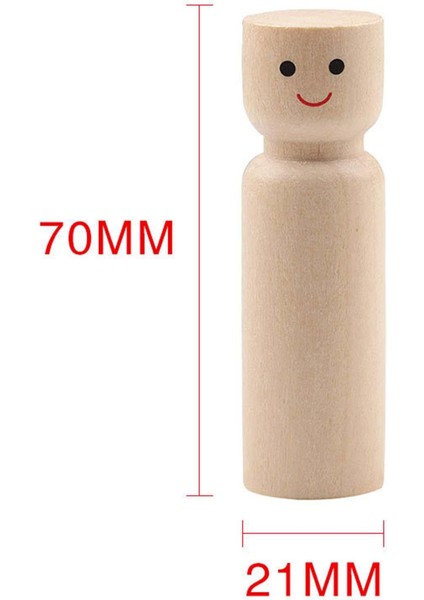 Tamamlanmamış Ahşap Mandal , Süsleme El I Boş Ahşap Figürler 7cmx2.1cm Yuvarlak Kırmızı Dudaklar (Yurt Dışından) fırsatları