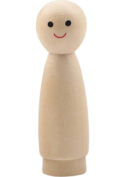 Tamamlanmamış Ahşap Mandal , Orta Parçası Ev Için Boyanacak Ahşap Figürler 7cmx1.8cm Yuvarlak Kız (Yurt Dışından)