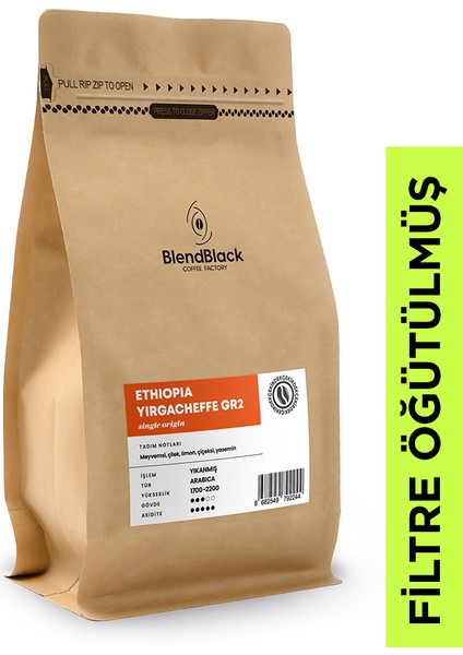 Ethiopia Yirgacheffe Gr2 Filtre Kahve 250gr Öğütülmüş (Single Origin)