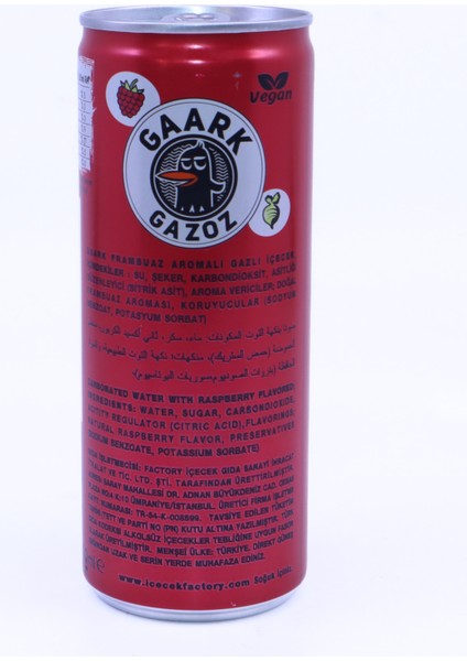 Gaark Gazoz Frambuaz Aromalı 250 ml