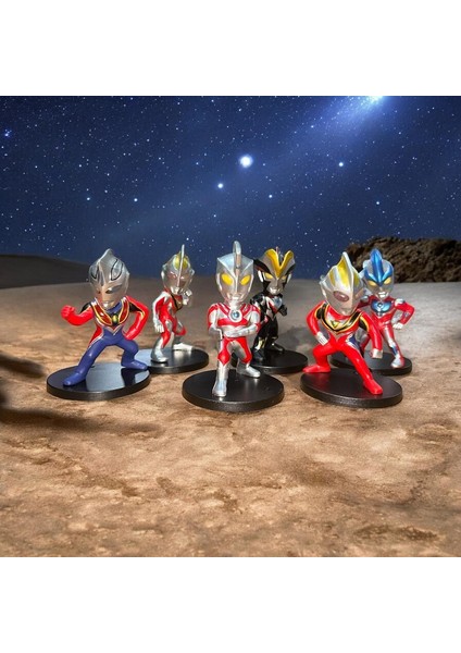 Vıp Ultraman 6 Lı Karakter Set Zero Tiga Geed Orb Ginga Victory Ultra Man Oyuncakları Biblo Set