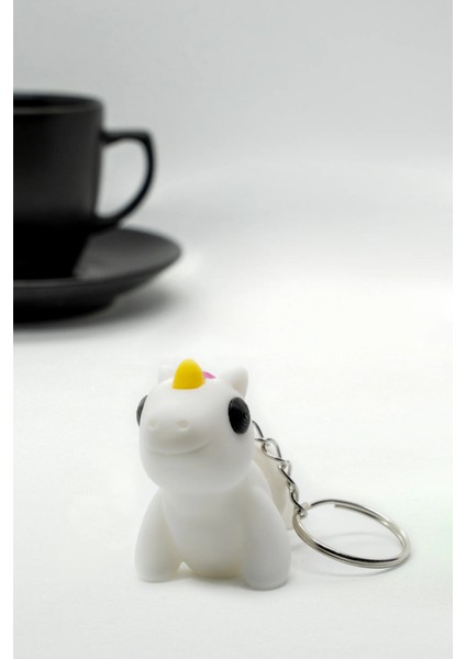 Unicorn 3D Hareketli Anahtarlık Pembe