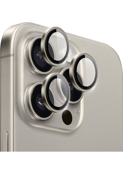 Apple iPhone 16 Pro ve 16 Pro Max Uyumlu %100 Safir Çizilmez Kamera Lens Koruyucu